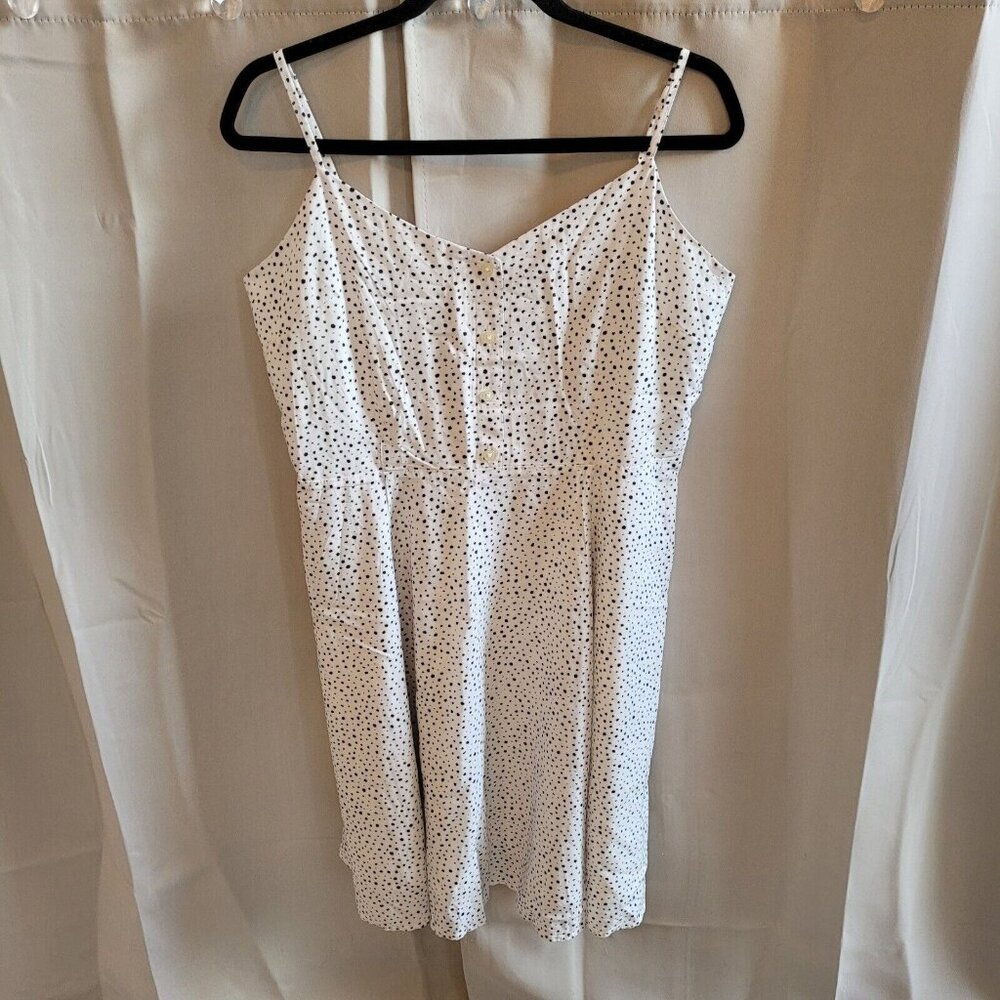 Gap Womens Dress Size 12 White Blue Dot Lined Boho Cottagecore Romantic 16276x